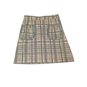 Girls from Savoy Anthropologie teal plaid ruffle pocket skirt size six